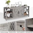 thumbnail image 6 of HOSSLLY 59 Inch Grey TV Stand for TV up to 50 60 65 Inches, Farmhouse Wood TV Cabinet Entertainment Center with Storage and 3-Tier Adjustable Shelves, 6 of 8