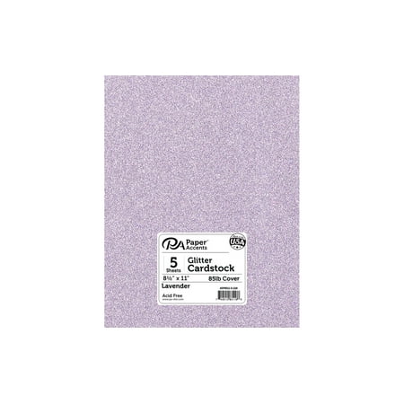 UPC: 0740512831166 | Paper Accents Glitter Cardstock 8.5 x 11  85lb Lavender 5pc
