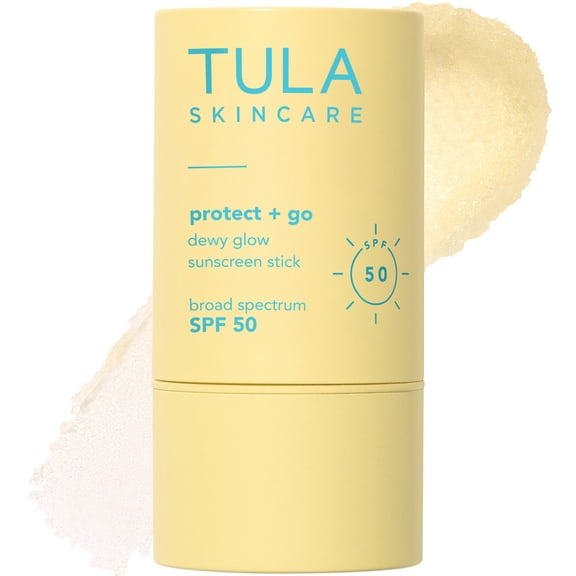 TULA Skin Care Protect Glow Sunscreen Stick Gel Broad Spectrum SPF 30, Supersize, 3.38 oz
