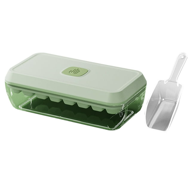 Ice Cube Tray with Lid And Bin Press-Button Release Ice Mold for Freezer BPA-Free Ice Cube Maker for Drinks