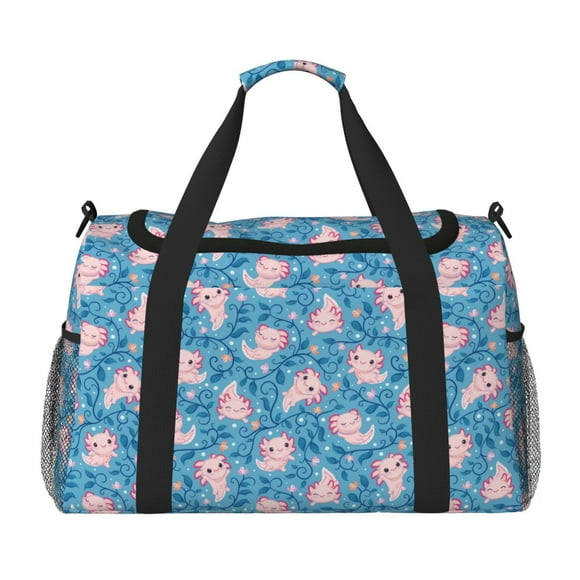 Balery happy baby axolotls Bolsa de Gimnasio para Mujeres, Bolsa de Viaje con Bolsillo Húmedo, Bolsa de Fin de Semana para Mujeres, Bolsa de Viaje Resistente al Agua