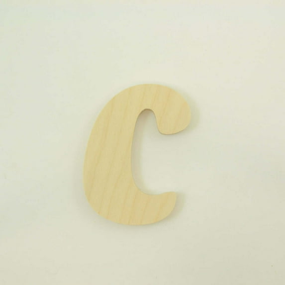 Package of 1, 16 Inch X 3/4" Thickness Baltic Birch Wood Letter c in The Goudy Heavy Font, Thick, Lower Case for Art & Craft Project, Made in USA