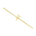 thumbnail image 2 of JewelStop 14k Yellow Gold Polished Finish Mini Initial T Bracelet with Spring Ring - 7", 2 of 7
