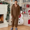 thumbnail image 4 of SwiftWear Family Christmas Matching Pajama Set Soft Flannel Warm Onesie with Cat Ears Hood, Holiday Loungewear for Adults Couples (Coffee), 4 of 6