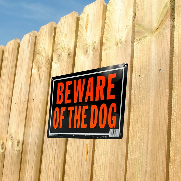 Beware Of Dog Sign - 7x10 Inch Aluminum Warning Sign, Made In USA