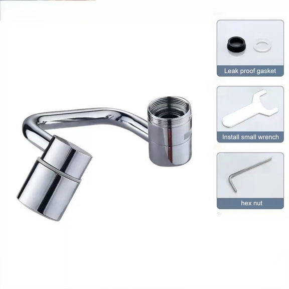 Rotatable Faucet Extender, 1080° Swivel U Shaped Faucet Aerator, Universal Sink Faucet With 2 Spray Modes for Bathroom Sink Kitchen
