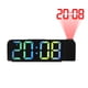 thumbnail image 1 of Reloj despertador de proyección, reloj digital con proyector giratorio de 180°, atenuador de brillo de 3 niveles, pantalla LED clara, volumen progresivo, 12/24H, 1 of 4