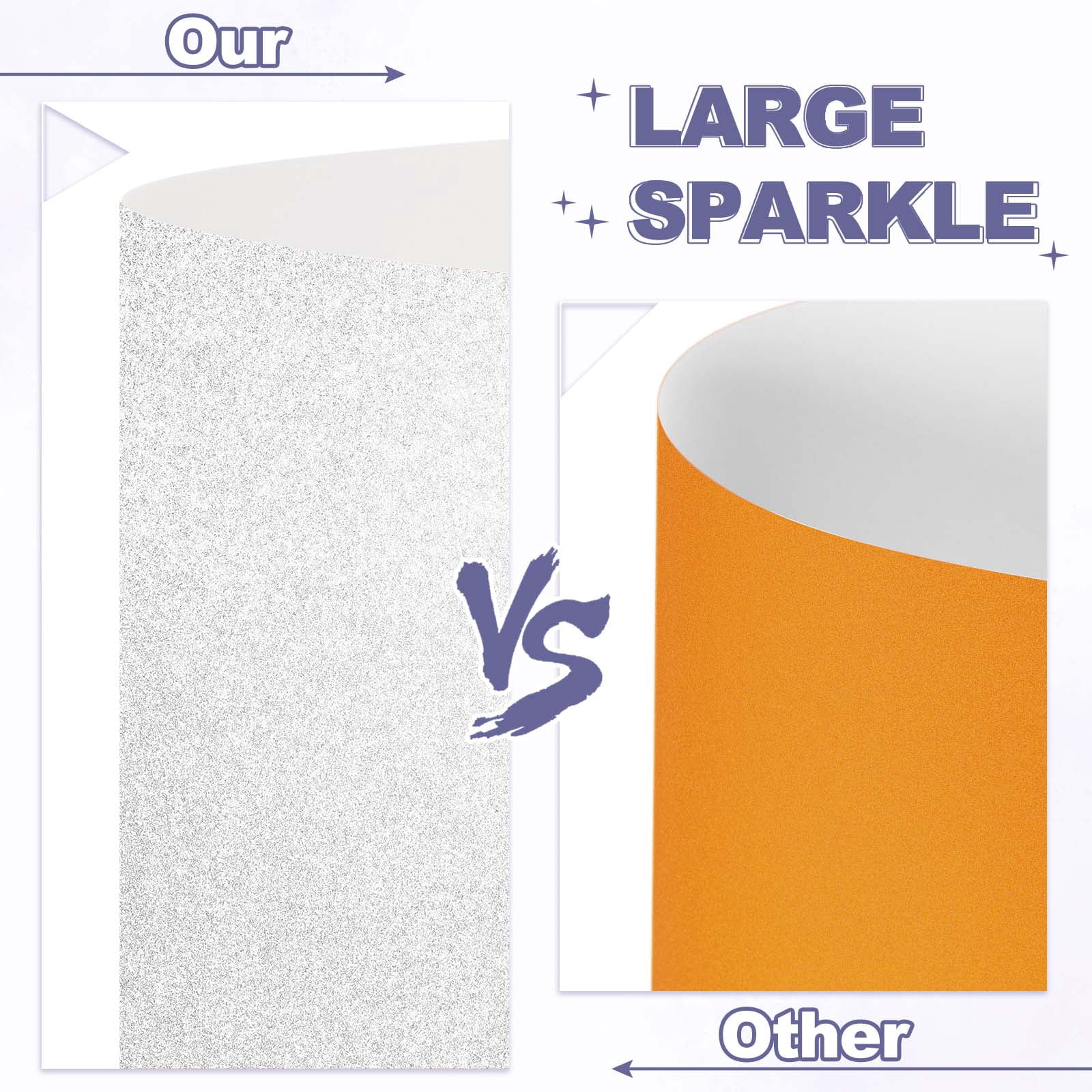 40Sheets Silver Glitter Cardstock, 8.3x11.7 in A4 Glitter Paper Card Stock Shiny Scrapbook 250gsm Sparkly Paper Large Shimmer for Crafts Scrapbook DIY Art Wedding Party