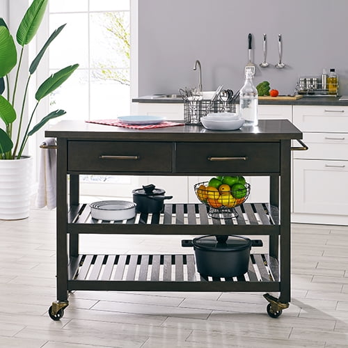 Claredale Modern Farmhouse Rolling Kitchen Island ...