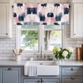 thumbnail image 2 of Ombre Blue Pink Painting Window Valance Curtain Abstract Bohemian Art Rod Pocket Short Curtain for Living Room, Bedroom & Kitchen Window Decor 60x18in, 2 of 8