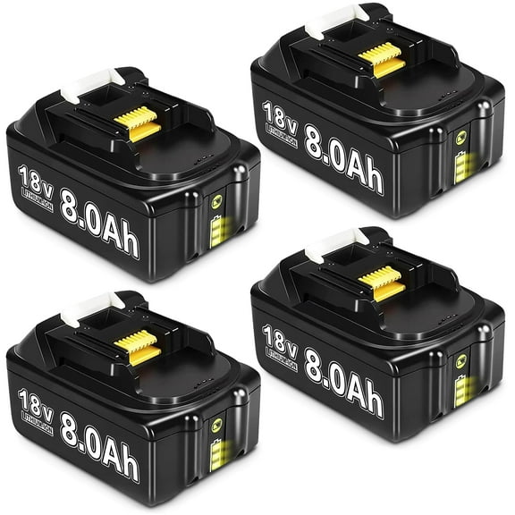 4 Pack 8.0Ah Replacement for Makita 18V Battery Compatible with Makita Battery Fits for Makita Battery 18V Cordless Power Tools and Chargers BL1860B BL1830B BL1840B BL1850B BL1815 BL1820 BL1825