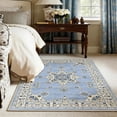 thumbnail image 2 of Toyoso 3x5 Oriental Medallion Area Rug, Distressed Floral Traditional Carpet, Soft Low Pile Non-Shedding Rug for Living Room, Bedroom, Dining Room, Faded Boho Home Decor, Light Blue, 2 of 10