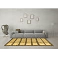 thumbnail image 3 of Ahgly Company Indoor Square Checkered Brown Modern Area Rugs, 5' Square, 3 of 4