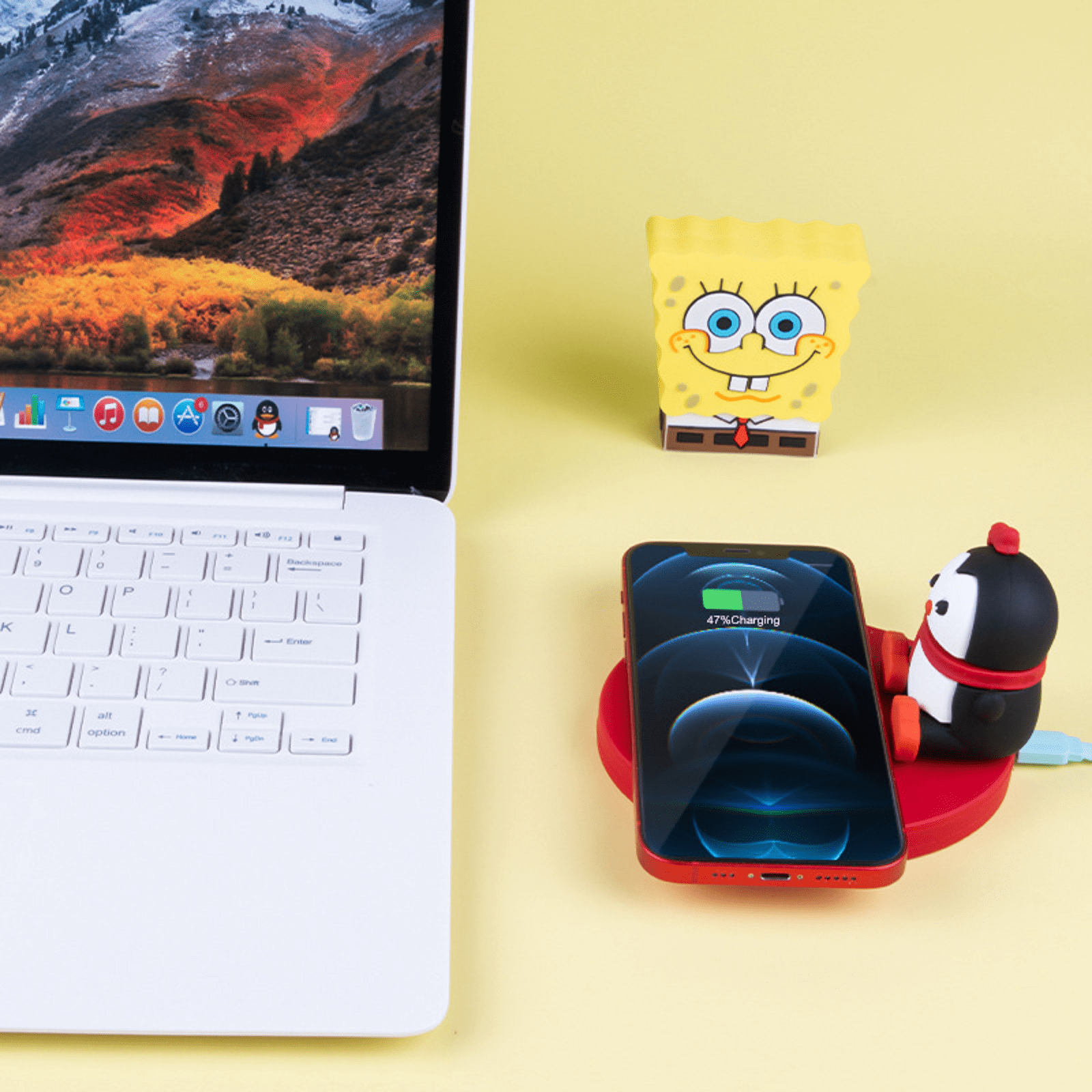 Fast 15W Wireless Charger Cute Animal Phone Stand - Soft Rubber Mobile Holder for iPhone 15/14/13/12, Samsung S23/S22, AirPods - Chrismas Gift