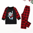 thumbnail image 2 of Odeerbi Christmas Pajamas for Family Holiday Plaid Long Sleeve Family Christmas Pajamas Matching Sets Kids Casual Print Loungewear Parent-child Set Two-Piece Sleepwear Xmas PJs Set Black, 2 of 6