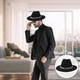 thumbnail image 1 of Sombrero Fedora de ala ancha de moda con cadena Trilby de ala grande para Negro Hugo Sombrero de fieltro, 1 of 7