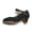 Black, variant on THEE BRON Toddler Flower Girl Gold Giltter High Heels Princess Dress Shoes