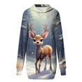 thumbnail image 5 of Women's Winter Dresses Fashion Women Christmas Prints Letter Print Hooded Pockets Sweatshirt Dress, Fall and Winter Comfortable Dress with Festive Design,Gray,S, 5 of 6