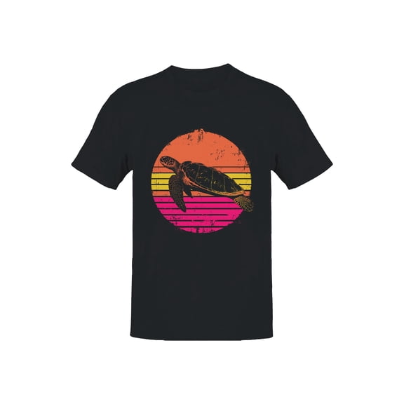 Retro Sunset Sea Turtle Men's T-shirt