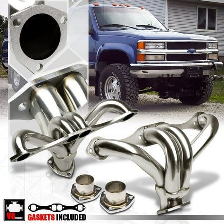 Stainless Steel Exhaust Header Manifold for Chevy/GMC Small Block Hugger SBC (Best Sbc Exhaust Manifolds)