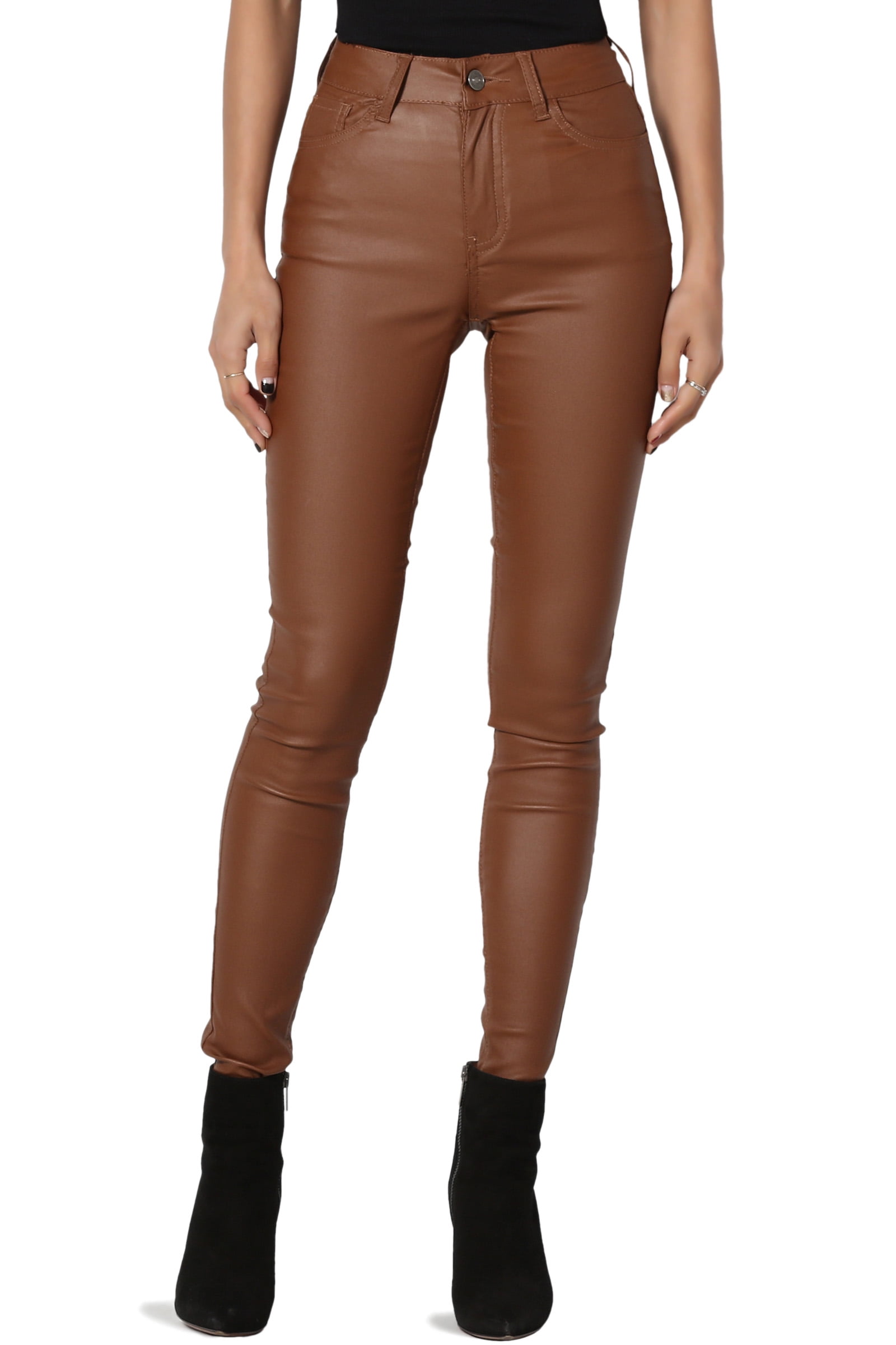 Crazy Womens High Waist Skinny Fit Faux Leather Biker Pants Slim Trousers