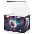 thumbnail image 3 of Spece Universe Cat Planets Storage Basket Foldable Laundry Basket Shelf Kids Toy Storage Container Organizer with Handles, 3 of 7