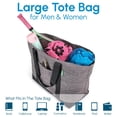 thumbnail image 2 of Creative Green Life Extra Large Tote Bag for Women or Men with Zipper – Everyday Bag for Work, School, gym, Shopping, Teachers, Nurses – Canvas Style Travel Bag, Weekender Overnight Bag (Gray), 2 of 7