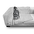 thumbnail image 3 of Tropical Soft Flannel Fleece Throw Blanket, Slogan on a Exotic Pineapple Indigenous Hawaiian Fruit Pattern, Cozy Plush for Indoor and Outdoor Use, 70" x 90", Black and White, by Ambesonne, 3 of 6