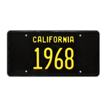 California Vintage Hot Rod | 1968 | Metal Stamped Vanity License Plate