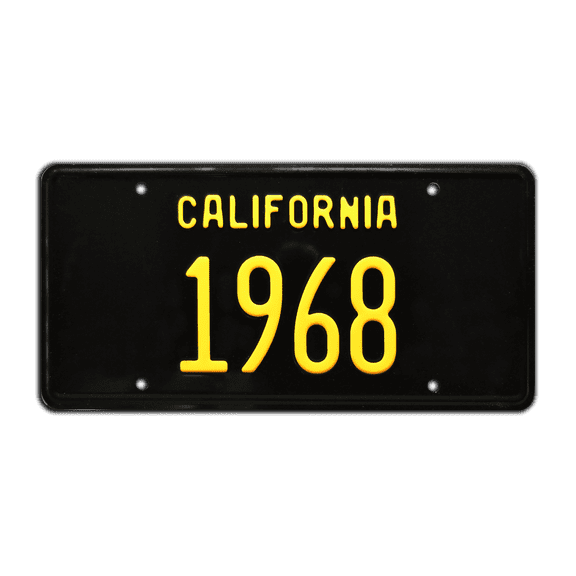 California Vintage Hot Rod | 1968 | Metal Stamped Vanity License Plate