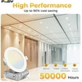 thumbnail image 4 of 4 Inch 5CCT LED Recessed Ceiling Light with Junction Box, Triac(Phase-Cut) Dimmable, 800LM 8W 120V, Dimmable Canless Wafer Downlight, ETL&FCC (6 Pack), 4 of 7