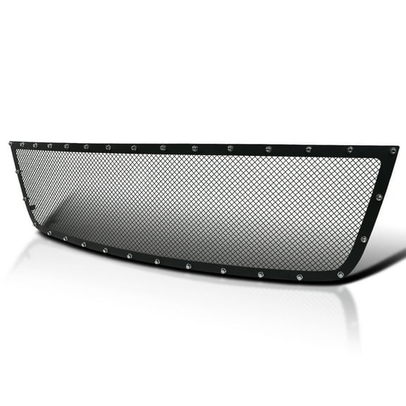 Spec-D Tuning Upper Rivet Mesh Grille Insert Black Compatible with 2005-2007 Chevy Silverado 1500Hd 2500Hd 3500