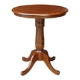 thumbnail image 4 of 3-piece Solid Wood Counter Height Dining Set with 30'' Round Pedestal Table and 2 Emily Ladder Back Stools in Espresso by International Concepts, 4 of 4