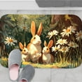 thumbnail image 5 of 1pc Three Rabbits in a Garden Absorbent Non-Slip Bathroom Thickened Flannel Rug Decor,Soft,Quick Drying,Suitable For Indoor/outdoor Use,Bathrooms,Bedrooms,Kitchens,Terrace,Laundry Rooms,16"x24", 5 of 9