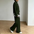 thumbnail image 6 of Yutgune Women's 2 Piece Sweatsuit Mock Neck Long Sleeve Sweatshirt Drawstring Wide Leg Pants Casual Lounge Set, 6 of 7
