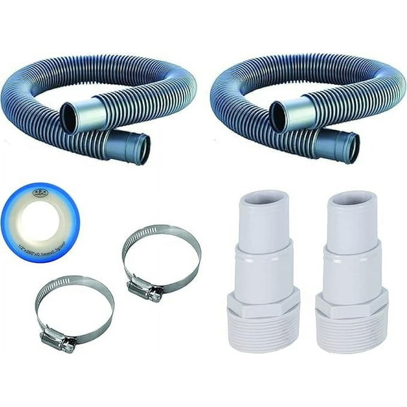 FibroPool 1 1/2" Swimming Pool Filter Hose Replacement Kit (3 Foot   6 Foot)