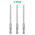 thumbnail image 3 of Max-Craft SDS-Plus Rotary Hammer Drill Bit Set Drill Concrete Stone 3Pcs 3/16"x6", 3 of 9