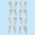 thumbnail image 3 of Press on Nails Long Stiletto Fake Nails Glossy Glue on Nails Sharp Almond Acrylic Nails Natural Ombre Artificial Nails Bling Glitter Stick on False Nails with Rhinestone Design 24 pcs 02244-01Nude, 3 of 4