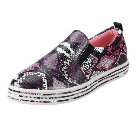 

Inkach Women Ladies Fashion Snake Skin Casual Loafers Roman Shoes