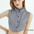 thumbnail image 4 of LoudSung Fake Collar Detachable Blouse False Collar Half Shirts Collar Plaid Grey Designed Top Elegant for Women Girls, 4 of 7