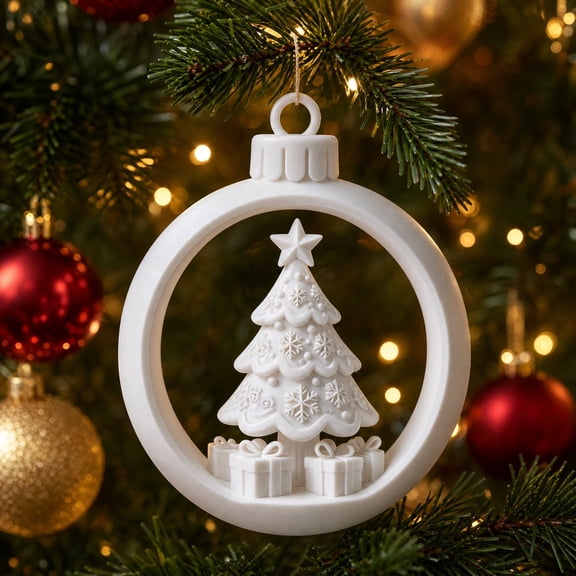 Christmas Decor, Hanging Decorative Ball Ornament with Tree, Holiday Decor, Christmas Ball, for Xmas Tree, Home, Party, Holiday Christmas Decorations