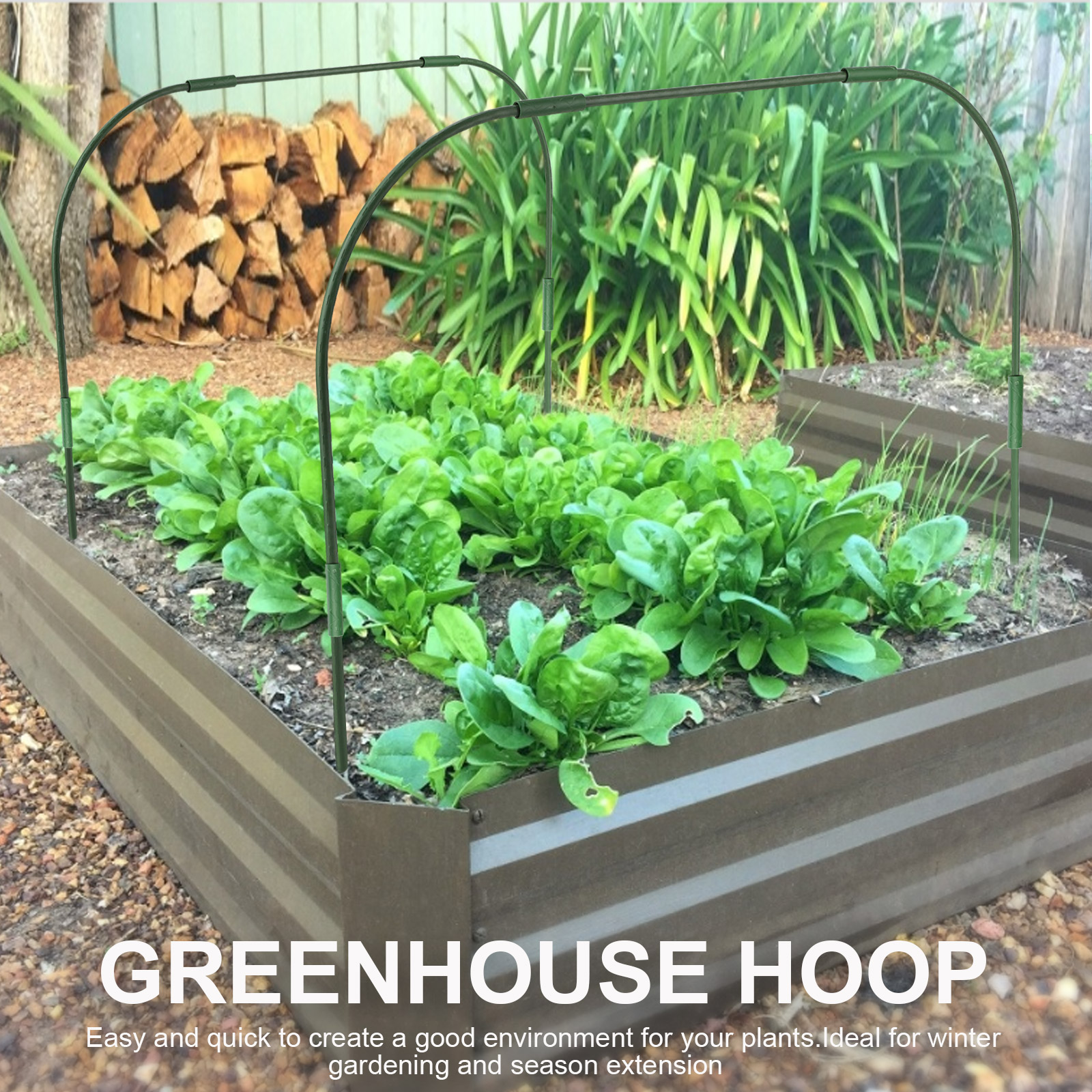 Garhelper House Greenhouse Frame Garden Hoops Portable Sturdy Raised Beds  Netting 11 Mm Durable For Plants Row Cover