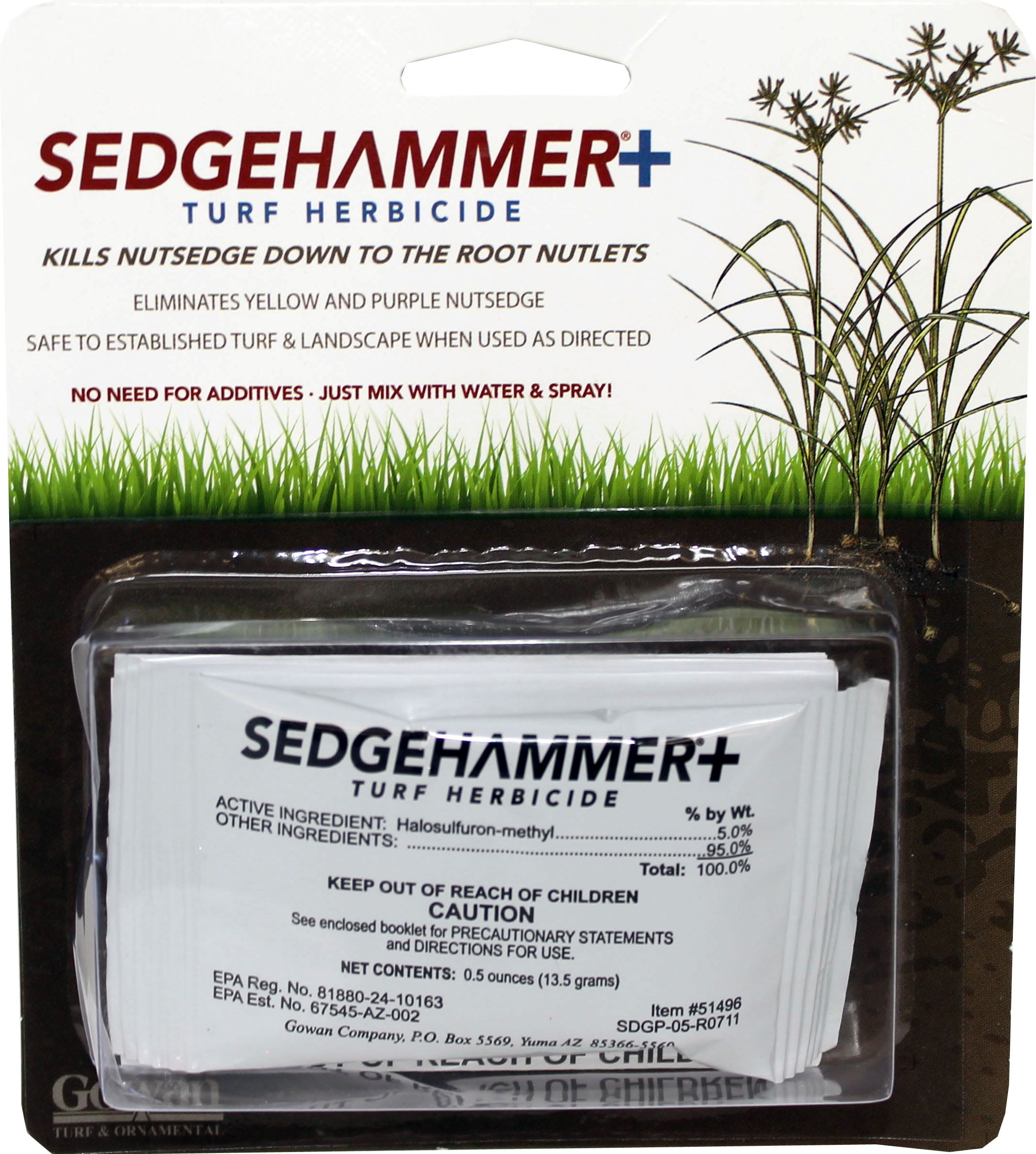 Gowan USA 51496 Sedge Hammer Turf Herbicide Concentrate, 13.5 grams