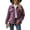 Purple, variant on ZZkhGO Women's Long Sleeve Lapel Hoodless Jacket Plaid Button Cardigan Coat Top with Pocket Fall Casual Thickened Turndown Woollen Coat