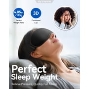 3D Weighted Eye Mask | Memory Foam Sleep Mask for Women & Men | 100% Blackout | Adjustable Straps | Travel Essentials
