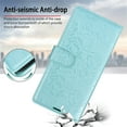thumbnail image 5 of ELEHOLD Flip Wallet Case For Apple iPhone 15 With Strap, Non-Slip Lightweight PU Leather Flowers Flip Stand Wallet Protective Case Cover With Card Slots Lanyard ,Blue, 5 of 11