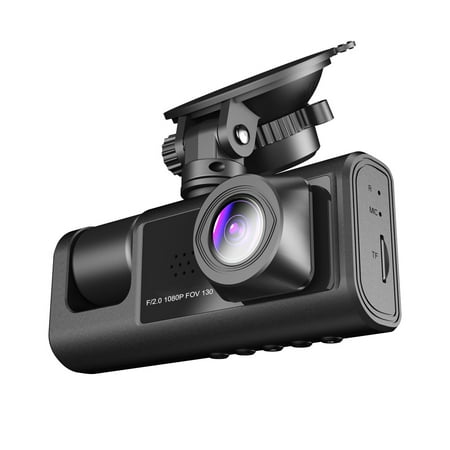 1080P DVR Dash Camera Front & Inside & Rear Camera Driving Recorder 2 Inch Screen Dashcam Support Night-Vision Loop Recording One-Key Lock