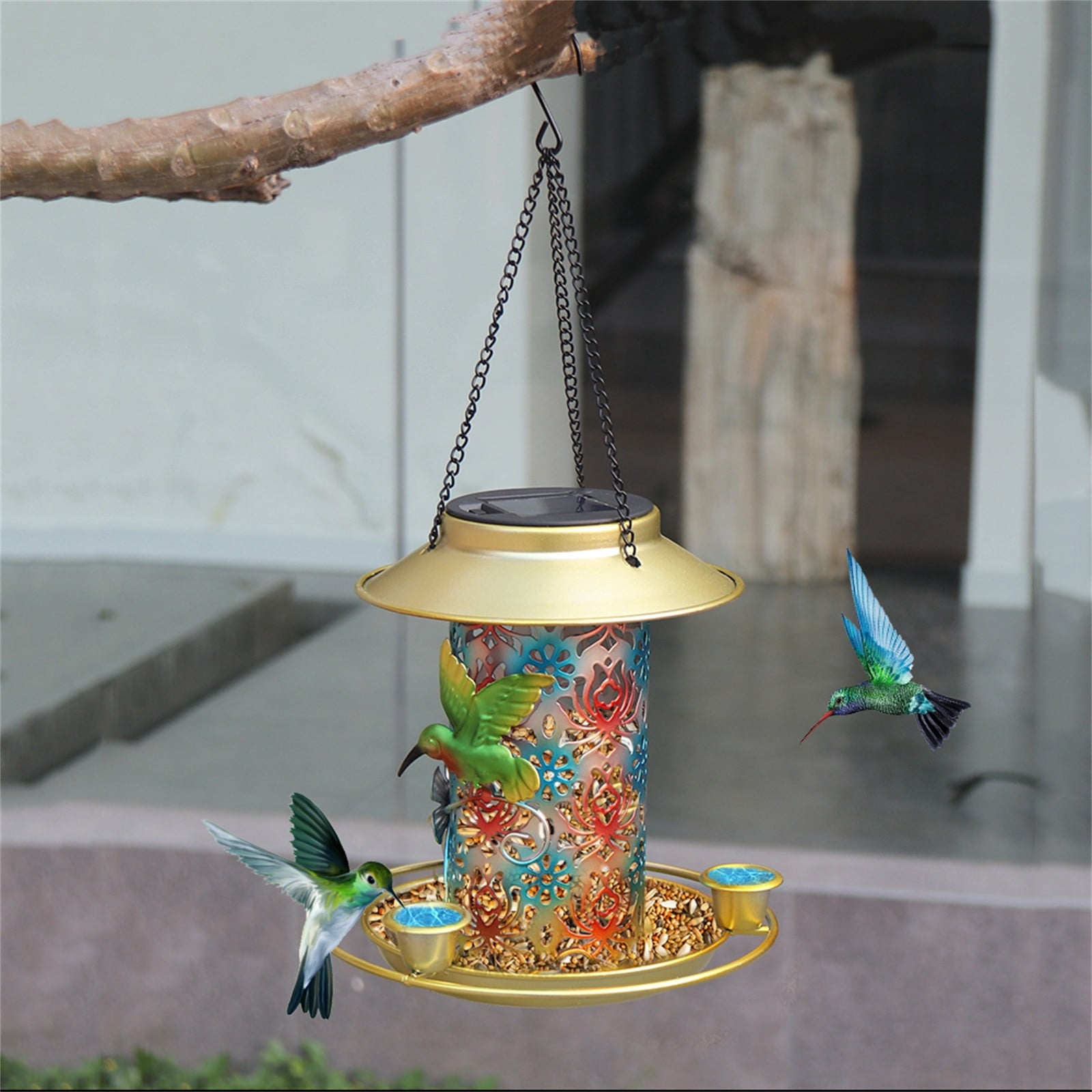 Ywuzuh Hanging Bird Feeders for Outdoors Metal Handle Hanging for Outdoor Garden Tree Yard