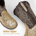 thumbnail image 5 of DREAM PAIRS Girls' Glitter Cowgirl Boots, Mid Calf Western Cowboy Boots for Toddler, Little & Big Kids, 5 of 6
