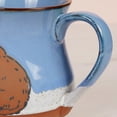 thumbnail image 4 of 15oz Rustic Ceramic Cat Mug - Artisan Pottery Style Coffee Cup with Fish Design - Microwave Dishwasher Safe Gift for Pet Lovers - Blue & Brown, 4 of 13